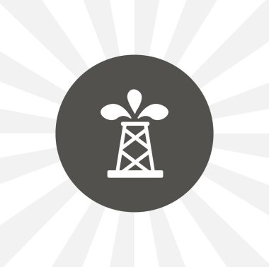 Petrol kuyusu ikonu. Pumpjack beyaz arkaplanda katı vektör simgesini izole etti