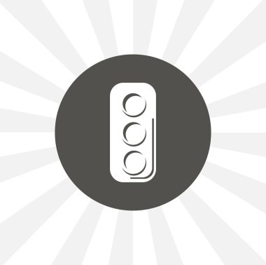 Yaya trafik ışıkları katı vektör simgesini izole etti