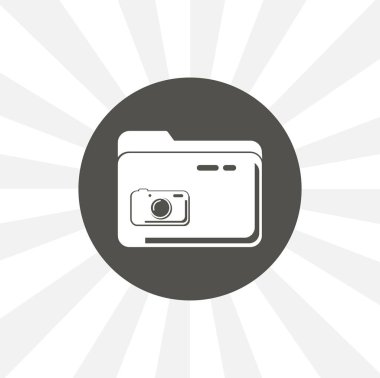 Fotoğraf dosyalarının olduğu dizin katı vektör simgesini izole etti