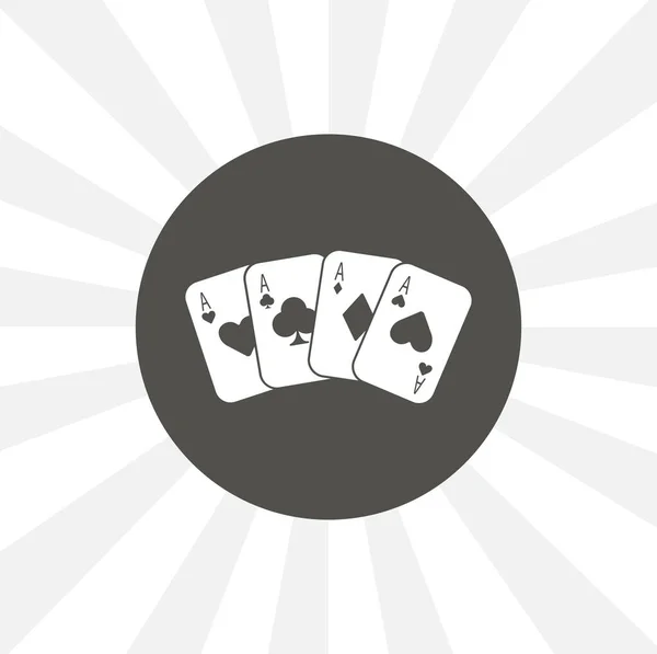 Hrací Karty Esa Izolované Pevné Vektorové Ikony — Stockový vektor