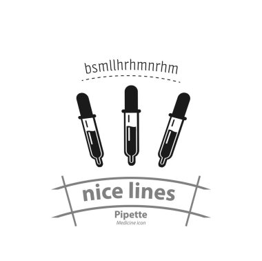 Pipette izole vektör ikonu. ilaç tasarım ögesi