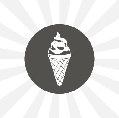 Dondurma izole vektör ikonu. yiyecek tasarımı ögesi