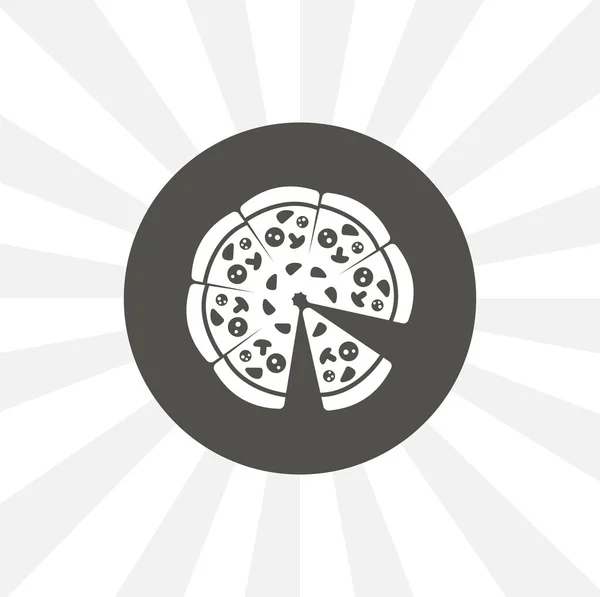 Пицца Изолированный Векторный Значок Элемент Дизайна Продуктов Питания — стоковый вектор