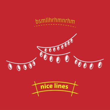 Noel ışığı, çelenkler izole edilmiş vektör ikonu. Noel tasarım elementi