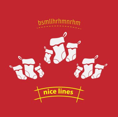 Yılbaşı çorap izole vektör ikonu. Noel tasarım elementi