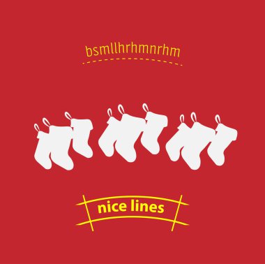 Yılbaşı çorapları izole edilmiş vektör ikonu. Noel tasarım elementi