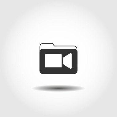 Video dosyaları olan dizin izole edilmiş vektör simgesi. kamera, ortam tasarım ögesi