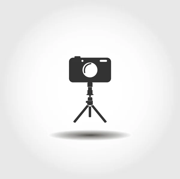 Photo Camera Tripod Isolated Vector Icon Camera Media Design Element — Stock Vector