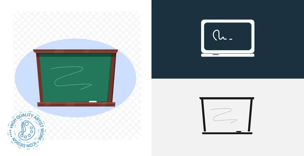 Schultafel Isoliert Vektor Symbol Linie Solides Gestaltungselement — Stockvektor