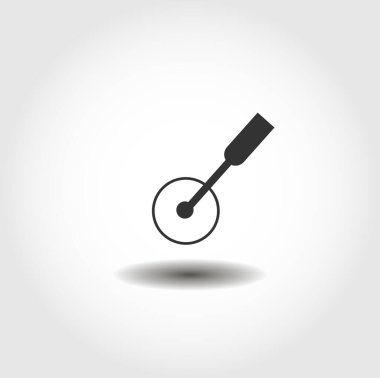 Pizza bıçağı izole edilmiş vektör ikonu. yiyecek tasarımı ögesi