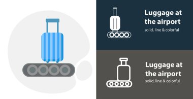 Havaalanı düz simgesi, havaalanı sade, satır simgesi