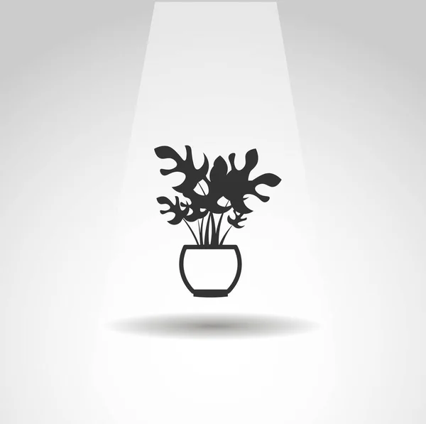 Домашнее Растение Горшок Значок Простая Иконка Растения — стоковый вектор