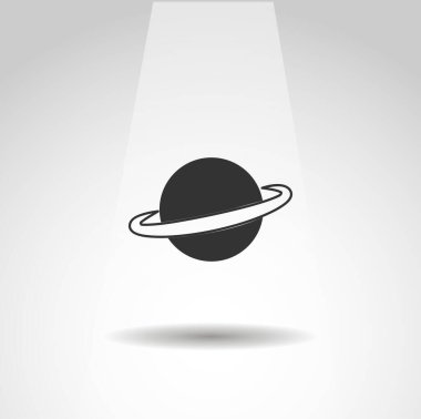 Satürn gezegen vektör simgesi, basit satürasyon simgesi