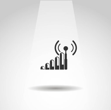 Anten simgesi. hücresel vektör simgesi, GSM sinyali basit izole edilmiş simge