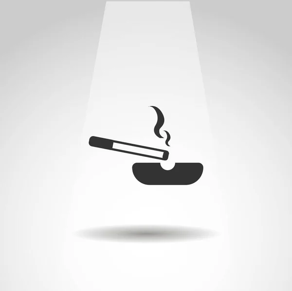 Popelník Ikonou Cigaretového Vektoru Jednoduchá Izolovaná Ikona Cigarety — Stockový vektor