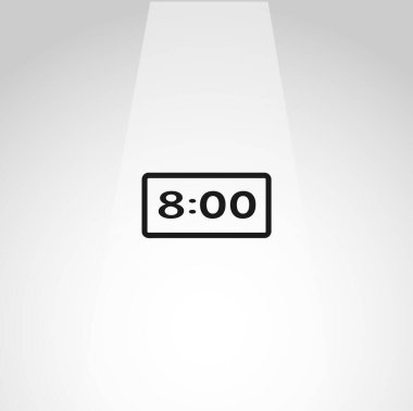 Dijital saat vektör simgesi, dijital saat basit izole simgesi