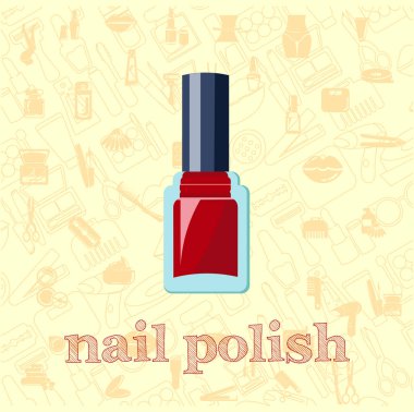 Tırnak cilası vektörü düz illüstrasyon, kozmetik oje vektör illüstrasyonu