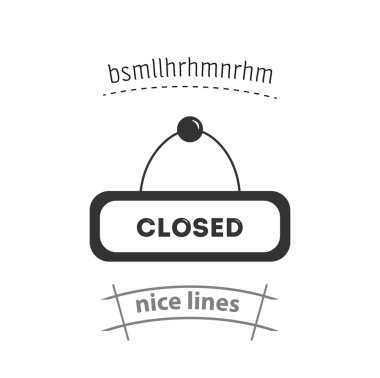 Kapatılmış basit vektör simgesi. Kapatılmış etiket izole edilmiş simgesi