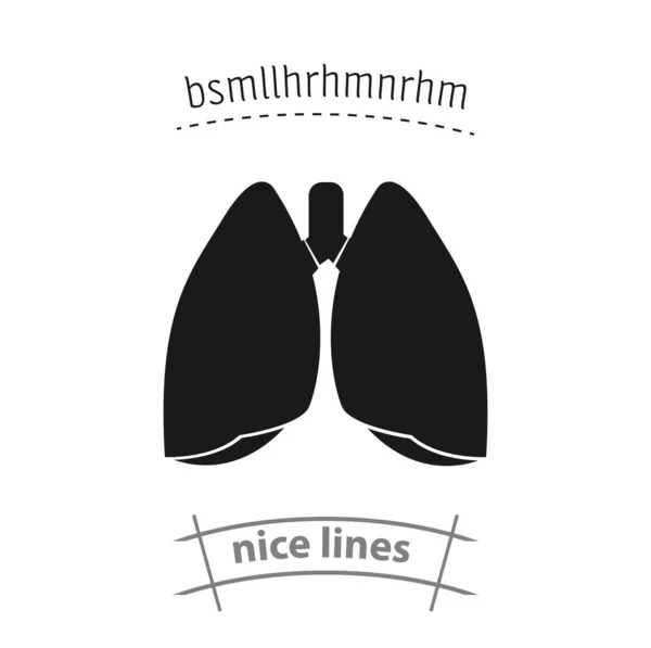 Lungen Einfaches Vektor Symbol Lungen Isoliert — Stockvektor