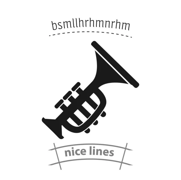 Müzik basit vektör ikonunu trompet eder. müzik trompeti izole edilmiş simge