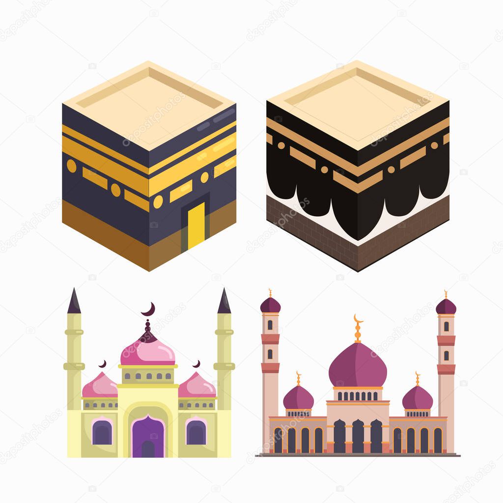 mosque and kaaba islamic vector clip art set. mosque and kaaba islamic vector clip art set. mosque and kaaba islamic vector clip art set.