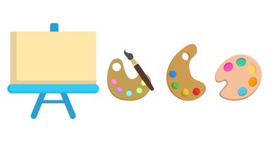 Resim malzemeleri: tuval, fırça, suluboya, palet, boya seti