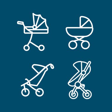 baby carriage vector line icon set. baby carriage vector line icon set.