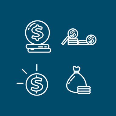 Coin line icon set. gold coin with coins. Coin line icon set. gold coin with coins.