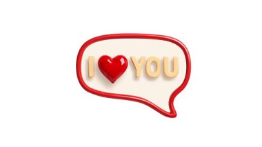 Chat Bubble Motion animasyonunda seni seviyorum.