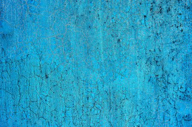 Metal üzerinde mavi çatlak boya. Yüksek kalite fotoğraf