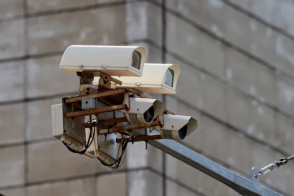 Videocamere che registrano violazioni. Telecamere di sorveglianza. Primo piano. — Foto Stock