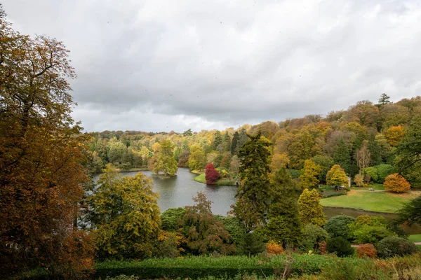 Stourton Wiltshire United Riket Oktober 2020 Hög Vinkel Syn Höstens — Stockfoto