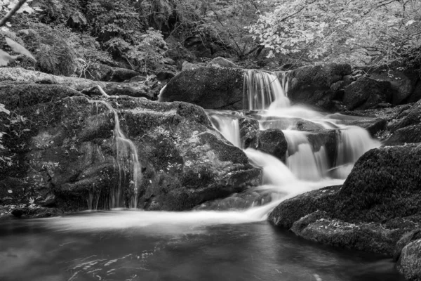 Hoar Oak Nehri Nin Üzerinde Exmoor Ulusal Parkı Ndaki Watersmeet — Stok fotoğraf