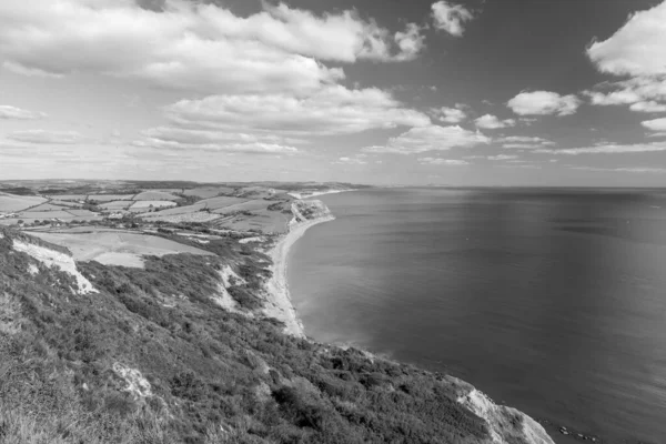 Utsikt Från Toppen Foto Golden Cap Berget Jurassic Coast Dorset — Stockfoto