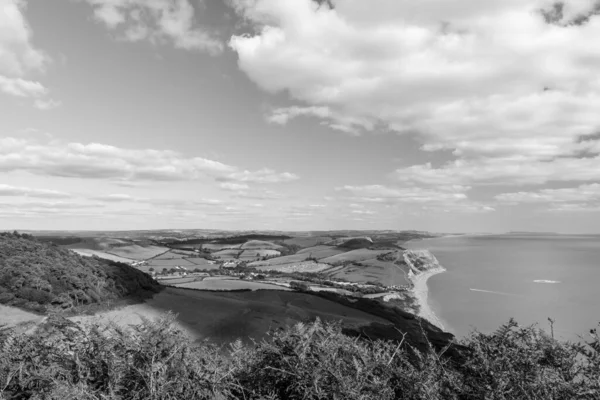 Dorset 'teki Jurassic Sahili' ndeki Altın Cap Dağı 'nın zirve fotoğrafından görüntü