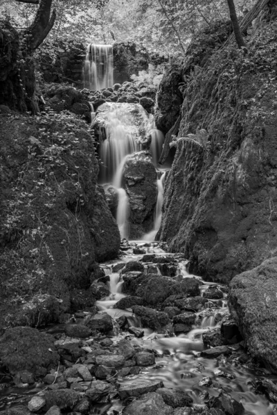 Dartmoor Daki Canonteign Şelalesi Nde Uzun Süreli Clampitt Falls Şelalesi — Stok fotoğraf