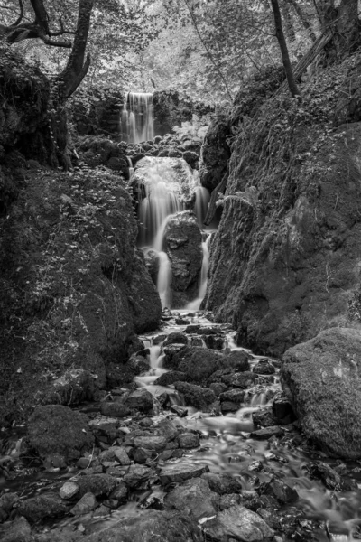 Dartmoor Daki Canonteign Şelalesi Nde Uzun Süreli Clampitt Falls Şelalesi — Stok fotoğraf