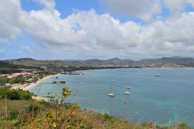 Saint Lucia 'daki Rodney Körfezi manzarası