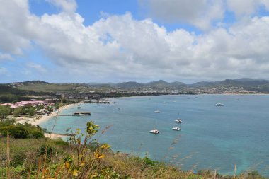 Saint Lucia 'daki Rodney Körfezi manzarası