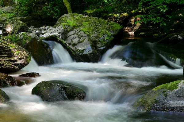 Довгий Час Водоспад Річці Лін Девоні — стокове фото