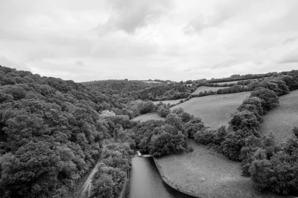 Vue Haut Barrage Lac Wimbleball Dans Somerset — Photo