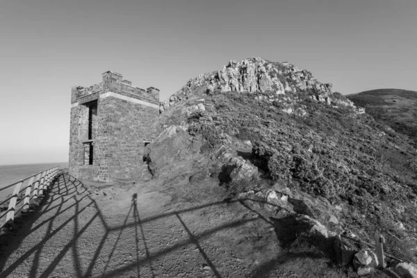 Landschaftsbild Des Alten Wachturms Der Küstenwache Hurlstone Point Exmoor Nationalpark — Stockfoto