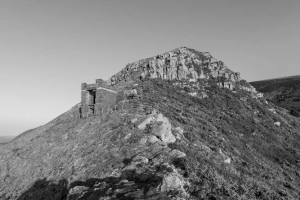 Landschaftsbild Des Alten Wachturms Der Küstenwache Hurlstone Point Exmoor Nationalpark — Stockfoto