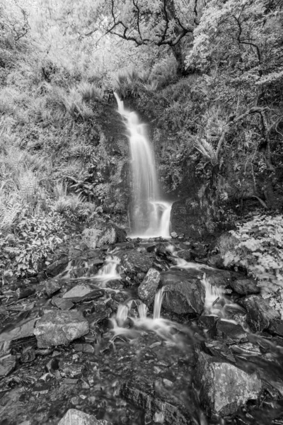 Long Exposure Hollowbrook Waterfall South West Coastpath Woody Bay Heddons — Stock Photo, Image
