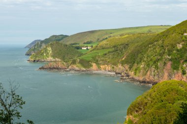 View from the South West Coastpath of the North Devon coastline at Woody Bay