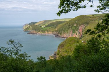 View from the South West Coastpath of the North Devon coastline at Woody Bay