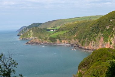View from the South West Coastpath of the North Devon coastline at Woody Bay