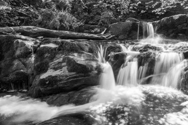 Lange Blootstelling Aan Een Waterval Hoar Oak Water Rivier Bij — Stockfoto