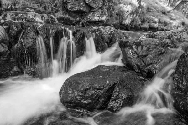 Long Exposure Waterfall East Lyn River Watersmeet Exmoor National Park — Stock Photo, Image