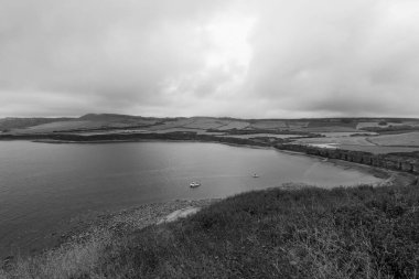 Dorset 'teki Kimmeridge Körfezi' nin manzara fotoğrafı.